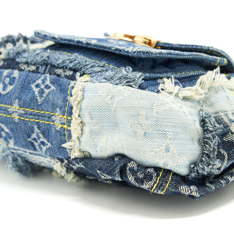 Neverfull W/Wallet MM Denim Patchwork – Keeks Designer Handbags